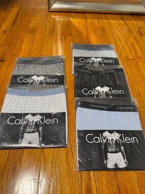 Vtg  Lot Of 5 Calvin Klein Traditional Fit Boxer Shorts Cotton Size 36  90’s NOS